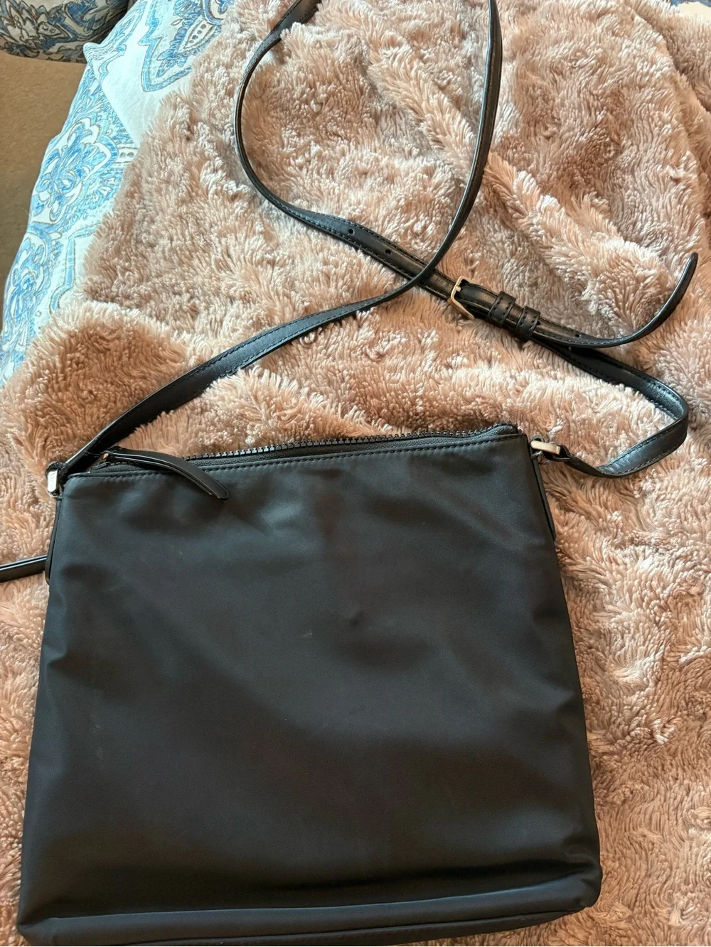 KATE SPADE New York Nylon Jae Crossbody Bag Black Gold